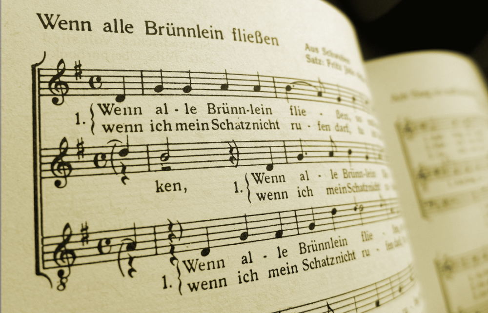 Notenblatt "Wenn alle Brünnlein fließen"